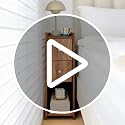 Narrow Wooden Nightstand with 2 Drawers, Slim Bedside Table for Bedroom