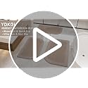 YDKGL Half Circle Bath Mat, Thin Non-Slip Brown Bathroom Rug 16x24