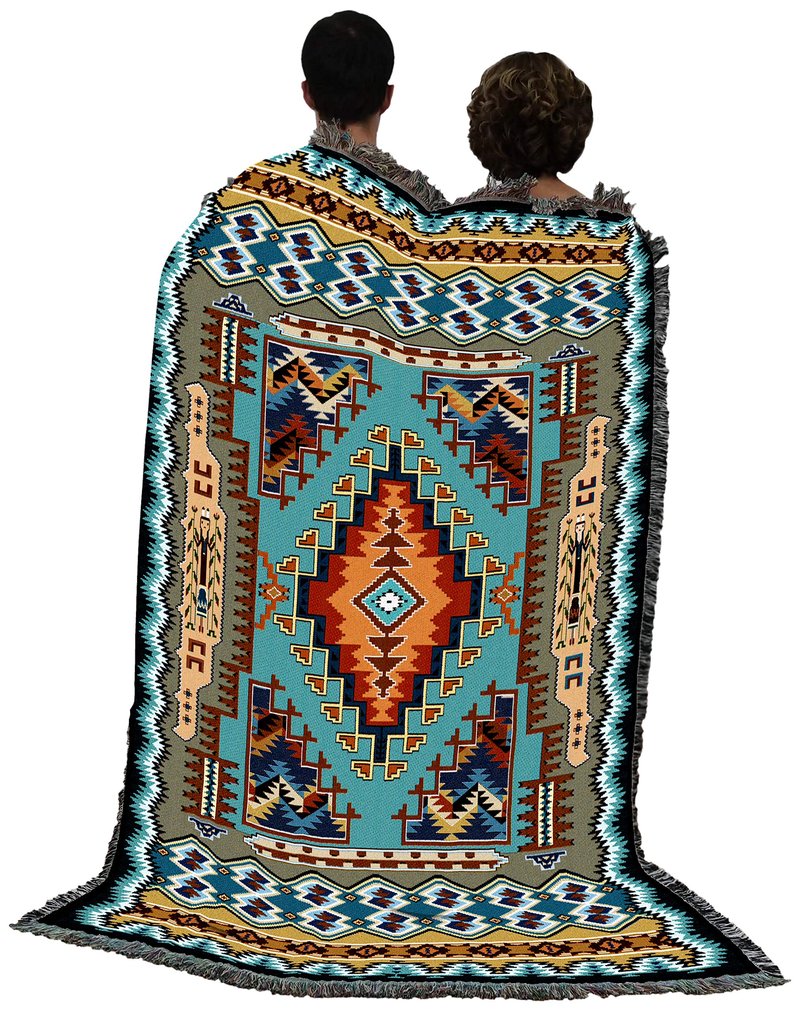 Pure Country Weavers Painted Hills Sky Blanket - Southwest Native American Inspired - Gift Tapestry Throw Woven from Cotton - Made in The USA (72x54)
