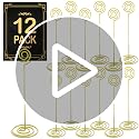 8.75-Inch Gold Table Number Holders - 30 Pack Place Card Stands for Events