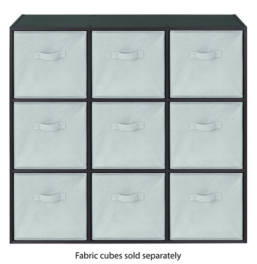 Whitmor 9 Cube Storage Organizer, 3 Tier Stackable Mdf Wood Bookcase, Open Storage Display Bookshelf, Storage Cabinet for Living Room, Bedroom, Home, Office, 35.5"L x 11.7"W x 35.5"H, Espresso