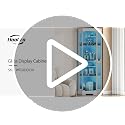 6-Tier Corner Display Cabinet with Glass Doors and LED Lighting