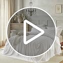 UOZZI BEDDING Queen Ruffle Skirt Bedspread Set - 30" Drop White Quilt