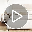Queen Upholstered Platform Bed Frame with Adjustable Velvet Headboard, Beige