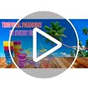 48-Pack Tropical Party Cups with Parasol Straws - 16oz Disposable Luau Drinkware