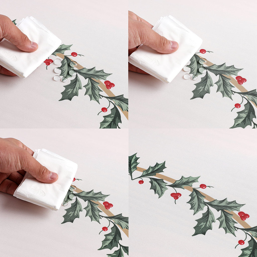 Wewoch Christmas Tablecloth 60"x104" Water Resistant Polyester Table Cloth with Leaf Print Ideal for Indoor Dining Holiday Décor