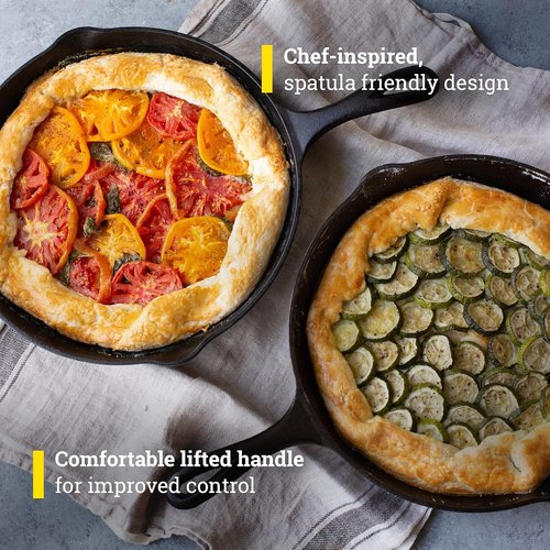 Lodge 12" Cast Iron Skillet - Chef Collection - Ergonomic Handles for Perfect Searing & Heat Retention