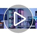 4-Tier Glass Display Cabinet with RGB Lights and Pop-Up Doors