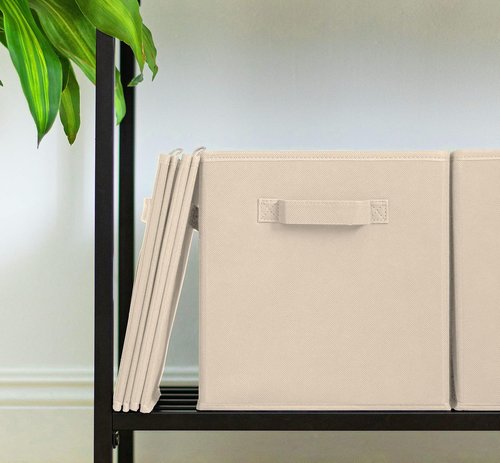 13 Inch Cube Storage Bins - 4 Pack | Large, Foldable Fabric Bins with Dual Handles for Closet Organization