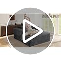Oversized 60-inch Corduroy Chaise Lounge Chair with Ottoman and Sofa Bed