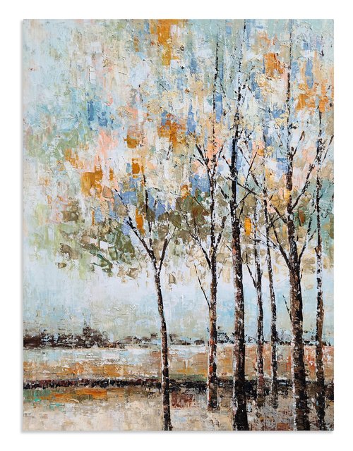 NdcSkyArt Tree Paintings - Abstract Forest Canvas Wall Art for Modern Living Room, Bedroom, and Bathroom Décor