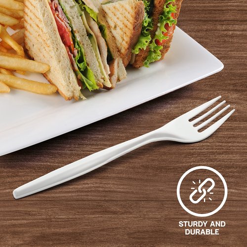 1000 Pcs Plastic Utensils Set - 500 Forks And 500 Spoons - Premium Plastic Forks And Spoons - Medium Weight Silverware Set - Bulk Disposable Cutlery