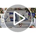 Blue Christmas Throw Pillow Covers Set of 4 20x20 Inches Holiday Cushion Decor