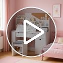 Kids Ergonomic Study Desk and Chair Set with Tiltable Desktop and Storage