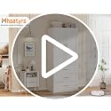 Modern White Wardrobe Armoire with 3 Drawers and Hanging Rod, 75 Inch