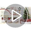 24-Inch White Faux Fur Mini Christmas Tree Skirt with Silver Snowflakes
