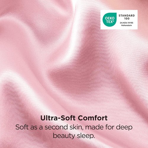 Bedsure Satin Pillowcase - Luxurious Hair & Skin Care | Set of 2 Pink Queen Size 20x30 Inches