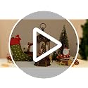 Kukuzon Santa Claus Gifts Lighted Christmas Snow Globe Lantern, Musical Scene, 8 Songs, Swirling Glitter, Indoor Holiday Decor, 9"