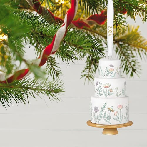 Tiers of Joy 2024 Hallmark Keepsake Wedding Cake Ornament, Porcelain Bridal Christmas Keepsake
