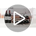 2-Tier Acacia Wood Wine Rack and Water Bottle Organizer for Countertop