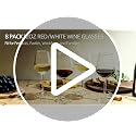 8-Piece Wine Glass Set, 12oz Stemmed Clear Glasses for Red and White Wine