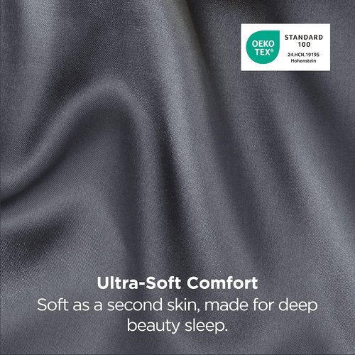 Bedsure Satin Pillowcase - Luxurious Silk-Like Feel | Standard Size 20x26 Inches, Space Grey, 2 Pack