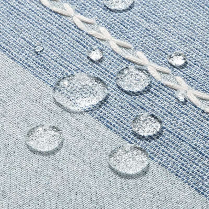 ZeeMart Contrast Linen Round Tablecloth 60 Inch Blue, Farmhouse Style Round Table Cloth Heavy Weight Dusty Blue Tablecloths, Water Resistant Burlap Table Cloths