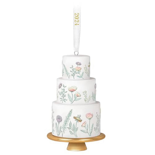Tiers of Joy 2024 Hallmark Keepsake Wedding Cake Ornament, Porcelain Bridal Christmas Keepsake