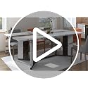 71-Inch Large Rectangular Dining Table, Modern Kitchen Table with Marble Look