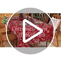 Christmas Vinyl Tablecloth 52x70 Rectangle - Waterproof, Flannel Back Red