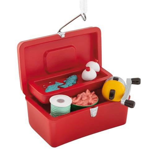 Hallmark Fishing Tackle Box Ornament - Red Tackle Box with Gear