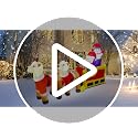 Cllayees 8ft Santa Claus & Snowman on Sleigh with Reindeers, LED Xmas Blow Up outdoor Inflatable