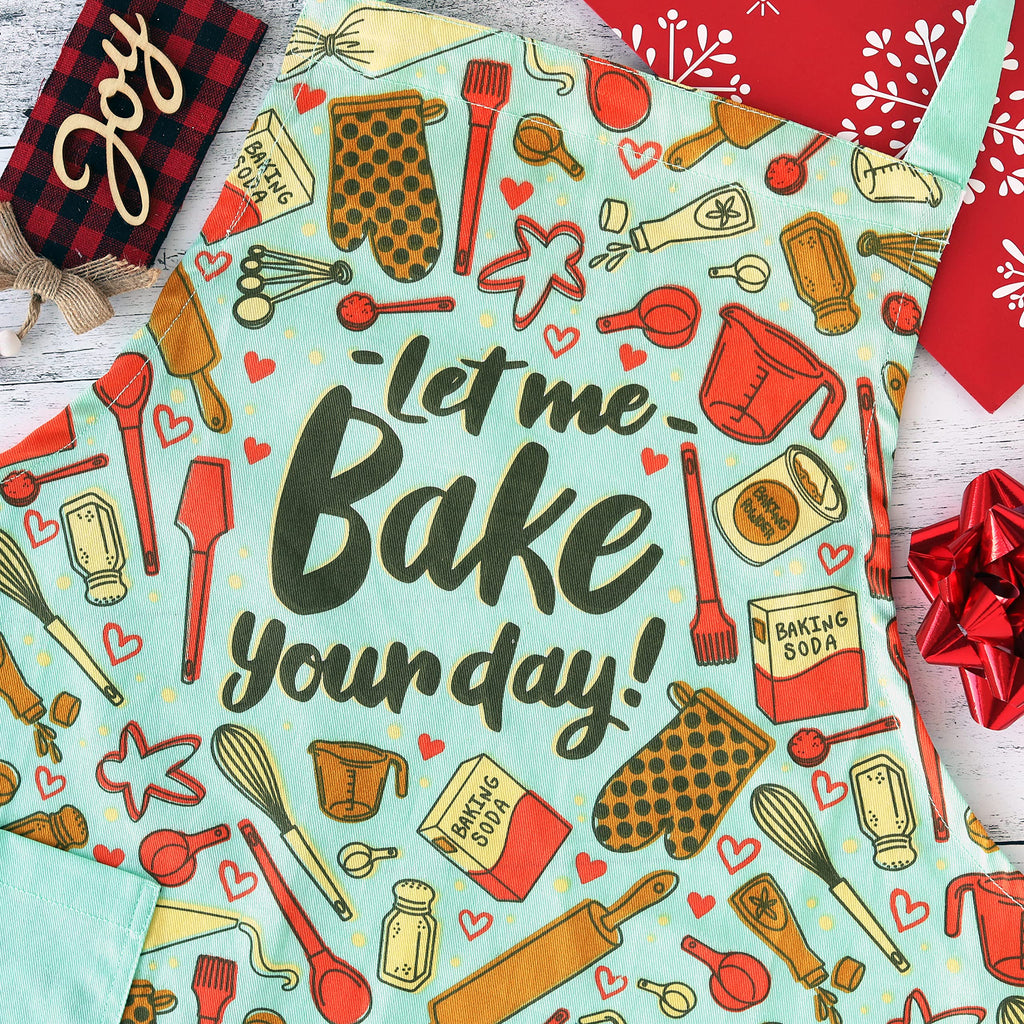 Lavley Let Me Bake Your Day Apron - Funny Baking Apron For Women With Pockets - Baking Gift For Bakers