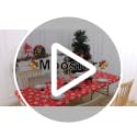 Moosfor 2 Pack 6FT Rectangular Elastic Christmas Tablecloths White & Red 72x30
