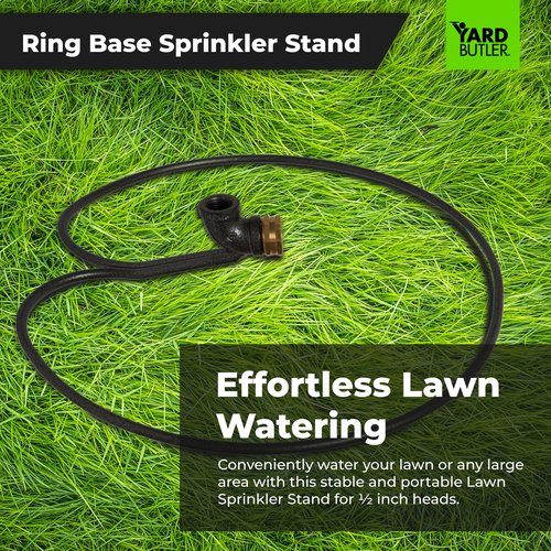 Yard Butler Ring Base Sprinkler Stand - Durable Gardening Supplies for Lawn Care - Sturdy Design for Sprinkler Stability - Water Lawn & Garden Evenly - 1/2" Head