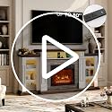 72-Inch LED Electric Fireplace TV Stand with Outlets & Storage