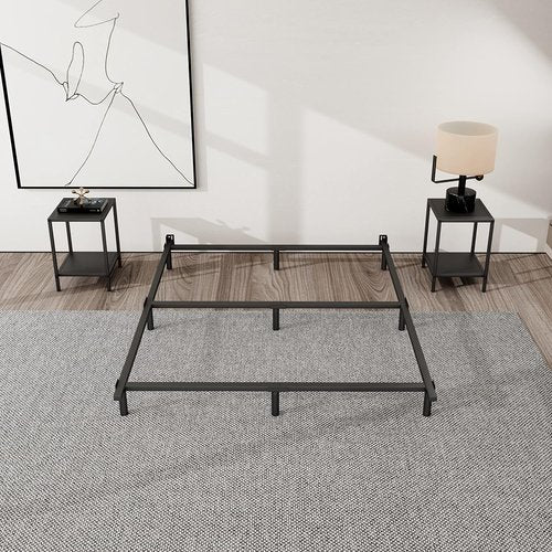 Jetoo Metal Bed Frame - Sturdy Heavy-Duty Platform Bed with 9 Legs Support | Black King Size, Easy Assembly