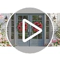 26-Inch Floral Summer Wreath for Front Door with Hanger, Pink and Orange