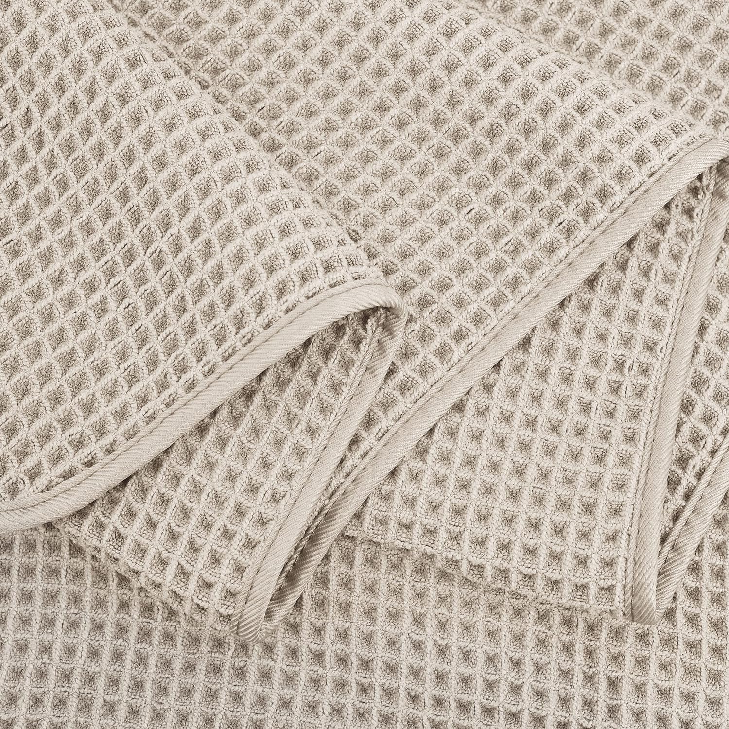 POLYTE Microfiber Bath Towels - Oversize Quick Dry & Lint Free, 60 x 30 in, 4 Pack | Waffle Weave