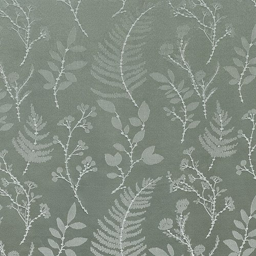 Sun Zero Ambridge 2-Pack Embroidered Botanical Leaf Pleated Look 100% Blackout Back Tab Curtain Panel Pair, 50" x 84", Sage Green