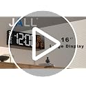16-Inch Large LED Digital Wall Clock with Remote, 8 RGB Colors and Timer