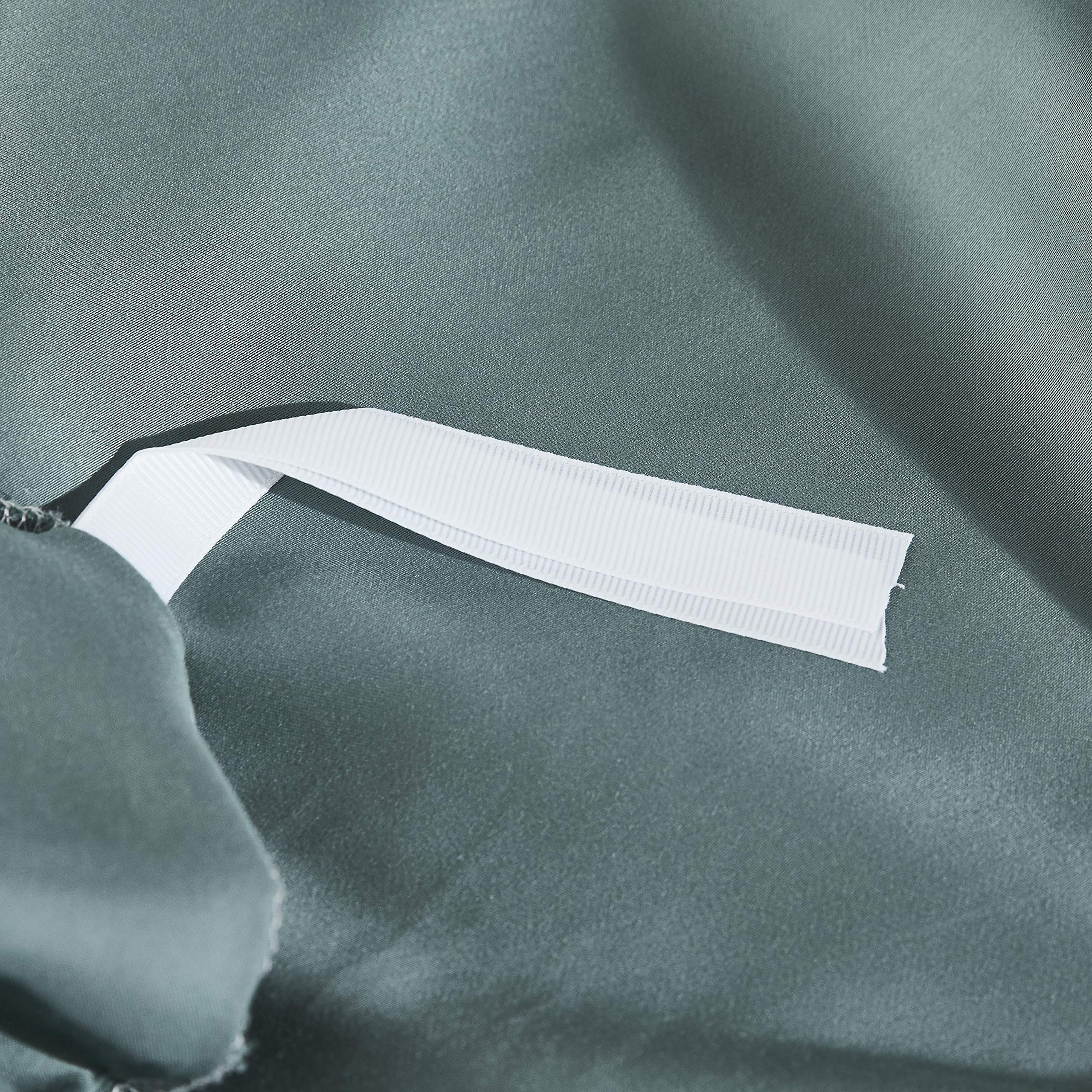 Dornroscn Cooling Viscose Made from Bamboo Duvet Cover for Summer Removable Queen Size Duver Covers for Weighted Blankets 60''x80'' Sea Grass