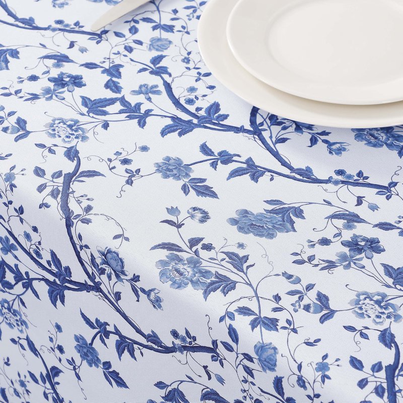 Laura Ashley Decorative Tablecloth, Wrinkle and Stain Resistant, Spillproof Water Repellent, Easy Care Washable Polyester Fabric for Dining, Kitchen, Holiday and Party, 60" x 120", Charlotte