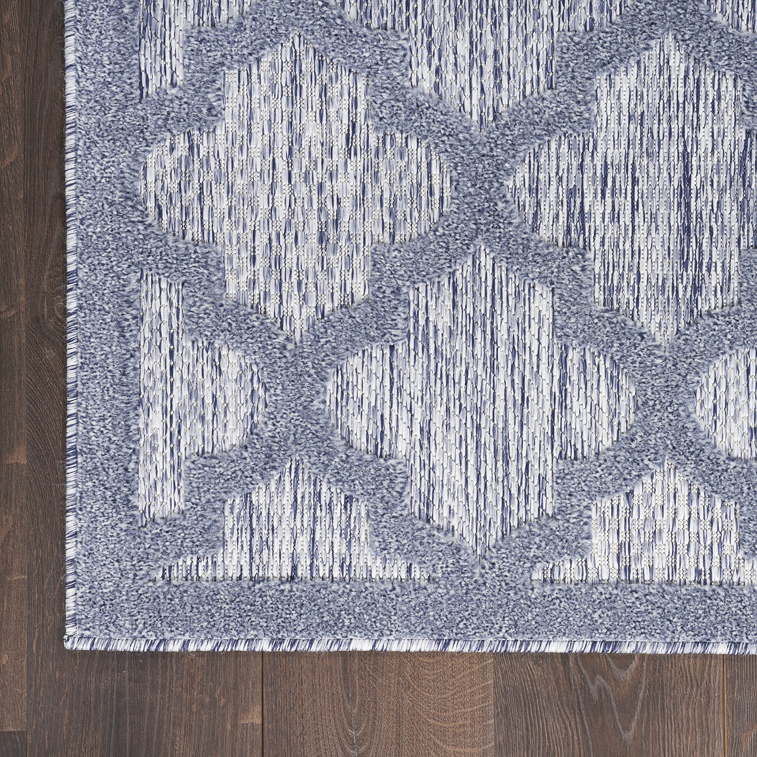 Nourison Home Easy Care Denim Blue 5' x 7' Area Rug - Easy Clean, Non Shedding, Bed Room, Living Room, Dining Room, Kitchen (5' x 7')