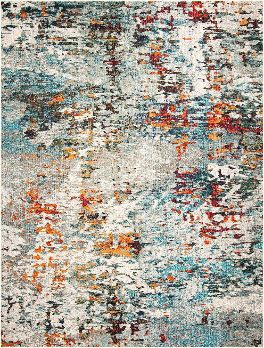 SAFAVIEH Area Rug 8x10 - Madison Collection - Modern Grey & Blue Abstract Design | Non-Shedding & Easy to Clean for Living Room, Bedroom, Office, Dining Space