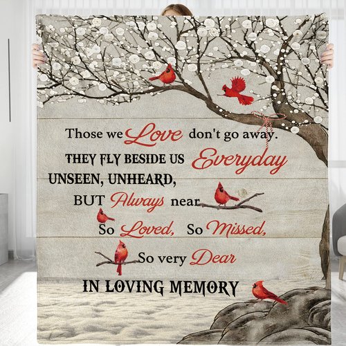 KERAOO Personalized Memorial Blanket Gift, in Loving Memory, Blanket Memorial Gift for Family Members, Grandparents, Mom, Dad, Brothers, Sisters (Memory-02, 60"X50")