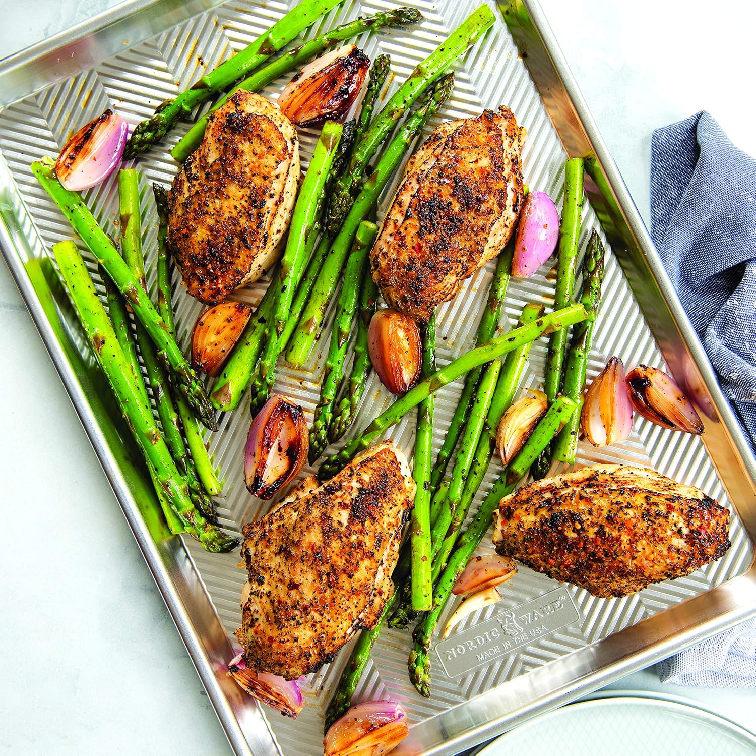 Nordic Ware Prism Baking Half Sheet Set - Durable Non-Stick Design | 2-Pack, Natural Finish