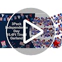 Patriotic 4th of July Tinsel Garland - 50ft Red White & Blue Star Decor