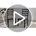Modern Ladderback Dining Chairs Set of 2, Two-Tone Wood Kitchen Chairs