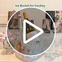 Yamteck Small Portable Ice Bucket with Lid & Tongs - Clear Plastic for Camping & Drinks